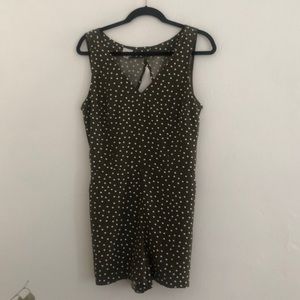 Green Polka Dot romper
